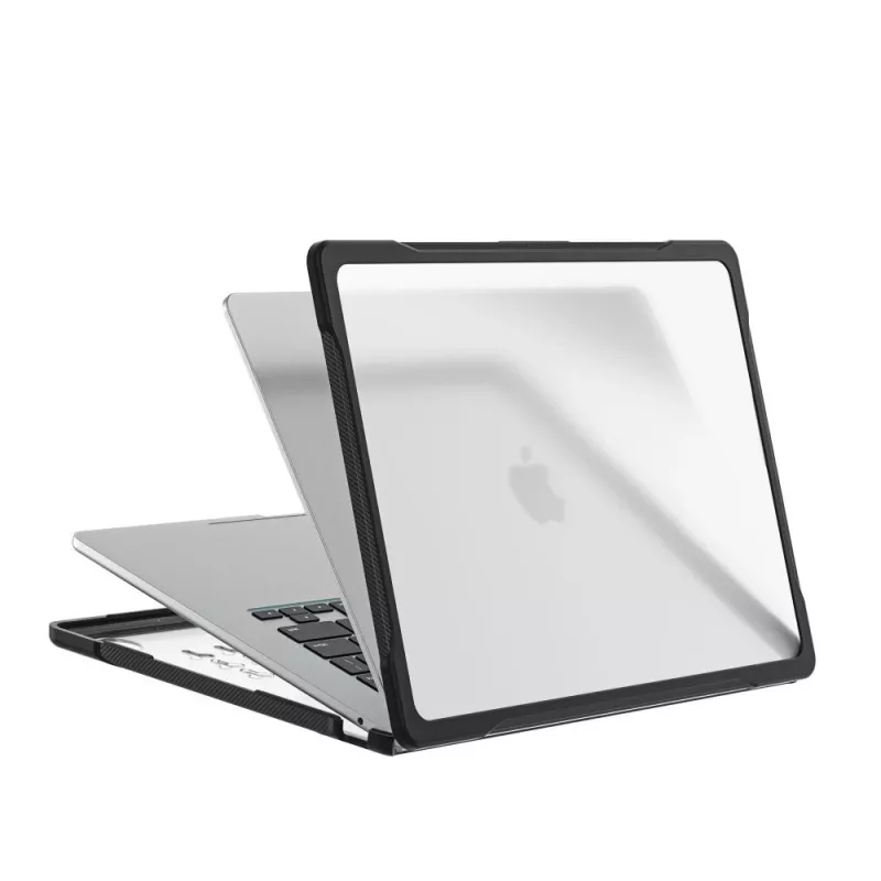 Tech-Protect Velar Funda rígida para MacBook Air 13 M2-M5 2023-2026 Negro/Transparente mate