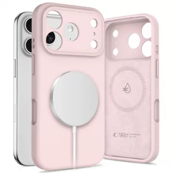 Tech-Protect Silicona Funda MagSafe para Apple iPhone 17 Pro, Rosa perla