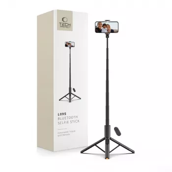 Tech-Protect L09S Palo selfie y trípode Negro