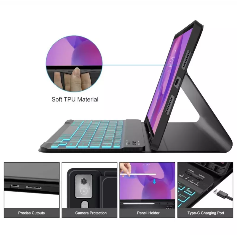 Tech-Protect SC Pen + Keyboard para Lenovo Idea Tab Pro / Pro MT 12.7 TB-373 Negro