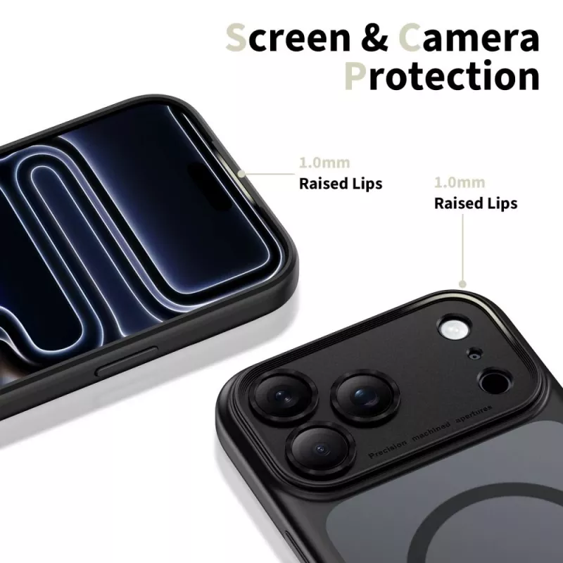 TECH-PROTECT MagPeak MagSafe Funda para iPhone 17 Pro Max, Negro mate