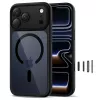 TECH-PROTECT MagPeak Funda trasera híbrida MagSafe para Apple iPhone 17 Pro Max, Negro/Transparente