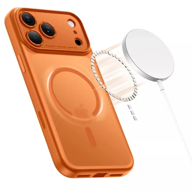 TECH-PROTECT MAGPEAK MAGSAFE CC IPHONE 17 PRO MATE NARANJA CÓSMICO