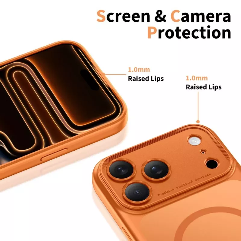 TECH-PROTECT MAGPEAK MAGSAFE CC IPHONE 17 PRO MATE NARANJA CÓSMICO