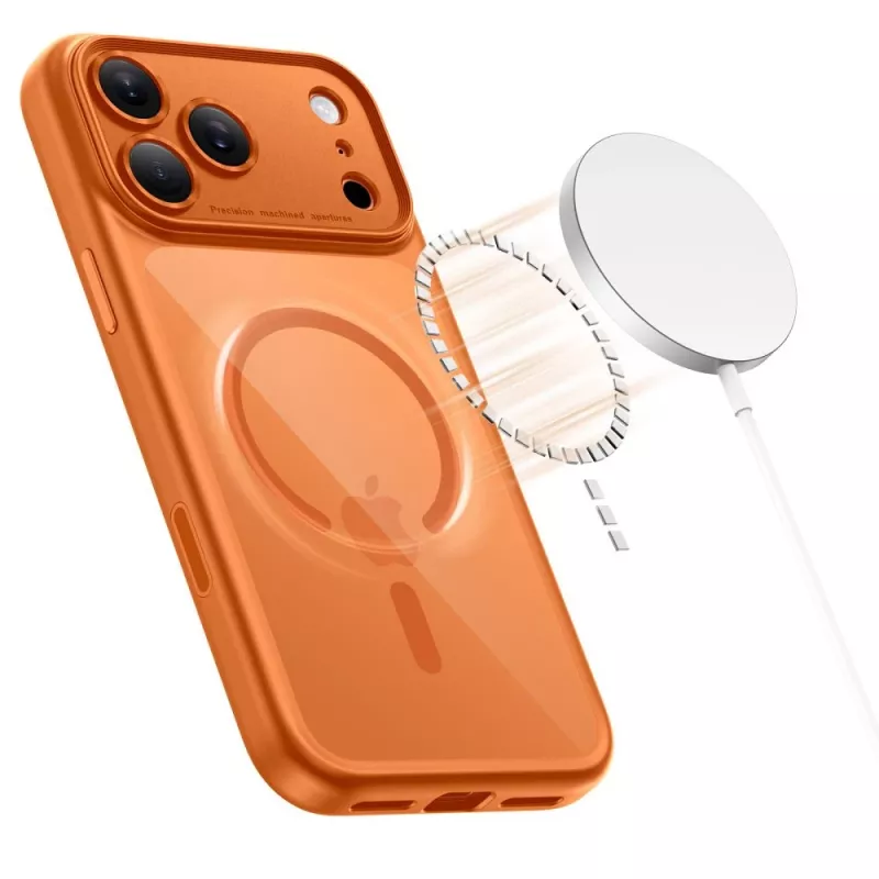 TECH-PROTECT MAGPEAK MAGSAFE CC IPHONE 17 PRO NARANJA CÓSMICO/TRANSPARENTE