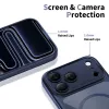 TECH-PROTECT MAGPEAK Funda híbrida MagSafe para Apple iPhone 17 Pro, Deep Blue/Clear