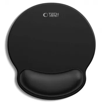 TECH-PROTECT A200 Alfombrilla de ratón con reposamuñecas de gel 25 x 22,5 cm negra