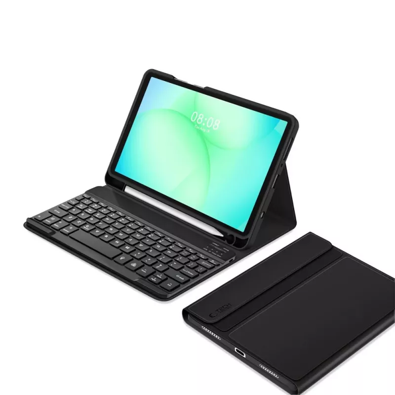 Tech-Protect SC PEN + KB Funda para Samsung Galaxy Tab A9 / A11 8,7 pulgadas X110 / X115 / X133 / X135, negra