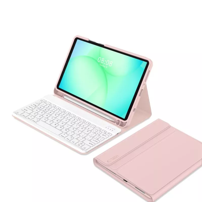 TECH-PROTECT SC Pen + Keyboard para Samsung Galaxy Tab A9 / A11 8.7 X110 / X115 / X133 / X135, rosa