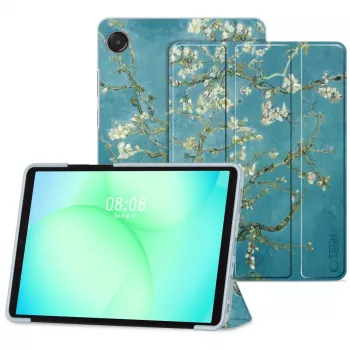Tech-Protect Smart Case para Samsung Galaxy Tab A9+/A11+ - diseño de flores de cerezo Sakura