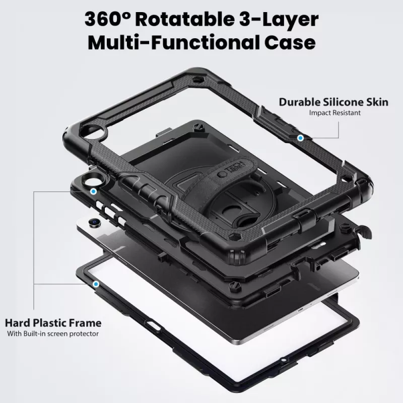Tech-Protect Solid Funda para Samsung Galaxy Tab A9+ / A11+ PLUS 11.0 X210 / X215 / X216 / X230 / X235 / X236, negra