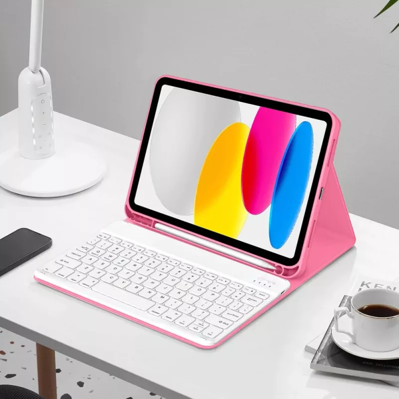 Tech-Protect SC Pen + Keyboard Funda para iPad 10,9 pulgadas (10.ª generación, 2022) / 11 pulgadas (2025) - magenta