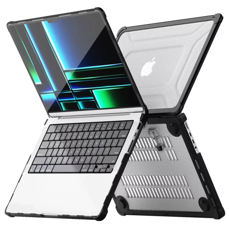 TECH-PROTECT SMARTSHELL PRO MACBOOK PRO 14 M1-M5 PRO / M5 PRO MAX 2021-2026 NEGRO/TRANSPARENTE