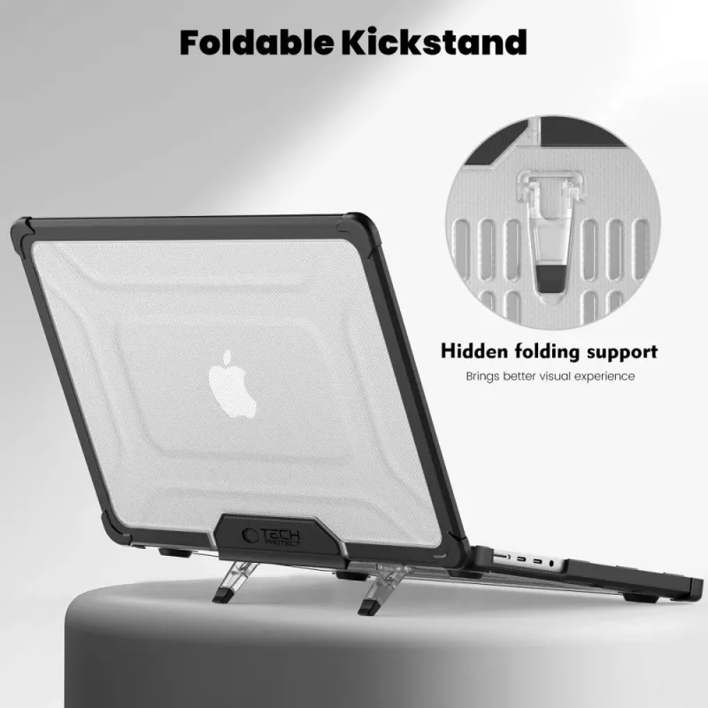 TECH-PROTECT SMARTSHELL PRO MACBOOK PRO 14 M1-M5 PRO / M5 PRO MAX 2021-2026 NEGRO/TRANSPARENTE