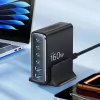 TECH-PROTECT DC160W-GAN Cargador de sobremesa de 6 puertos PD 160W / QC3.0 negro