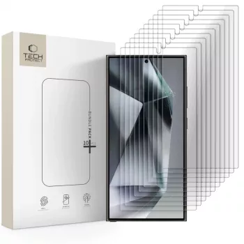 TECH-PROTECT Protector de pantalla de cristal templado pack de 10 para Samsung Galaxy S24 Ultra transparente