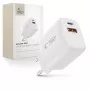 TECH-PROTECT NCA45W-GAN Cargador de red de 2 puertos PD 45W / QC3.0 blanco