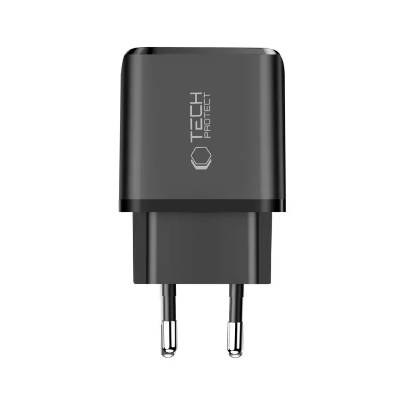 TECH-PROTECT NCA45W-GAN Cargador de red de 2 puertos PD 45W / QC3.0 negro