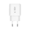 TECH-PROTECT NCA45W-GAN Cargador de red de 2 puertos PD 45W / QC3.0 + cable Lightning blanco