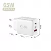 TECH-PROTECT NCA65W-GAN Cargador de red de 3 puertos PD 65W / QC3.0 blanco