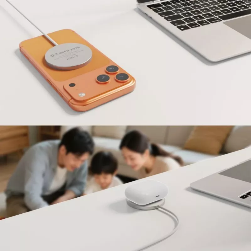 TECH-PROTECT A50 Cargador inalámbrico magnético MagSafe 25W Qi2.2 blanco