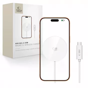TECH-PROTECT A50 Cargador inalámbrico magnético MagSafe 25W Qi2.2 blanco