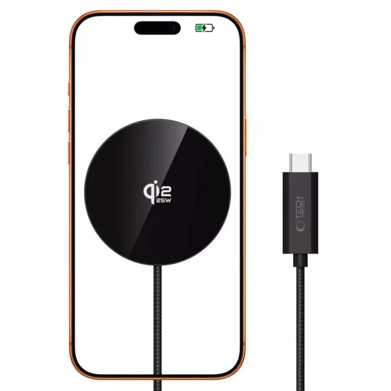 TECH-PROTECT A50 Cargador inalámbrico magnético MagSafe 25W Qi2.2 negro