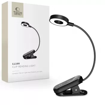 TECH-PROTECT LL100 Lámpara de lectura con clip negra