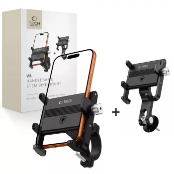 TECH-PROTECT V5 Soporte universal para manillar y potencia de bicicleta negro