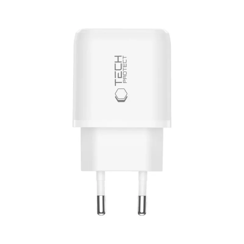 TECH-PROTECT NCA65W-GAN Cargador de red de 2 puertos PD 65W / QC3.0 blanco