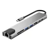 TECH-PROTECT HB09 Adaptador hub 8 en 1 USB-C a USB-A 3.0, USB-C 3.0, HDMI 4K 60Hz, SD/TF, PD 100W, RJ45 Gigabit Ethernet, Space Grey