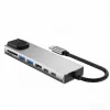 TECH-PROTECT HB09 Adaptador hub 8 en 1 USB-C a USB-A 3.0, USB-C 3.0, HDMI 4K 60Hz, SD/TF, PD 100W, RJ45 Gigabit Ethernet, Space Grey