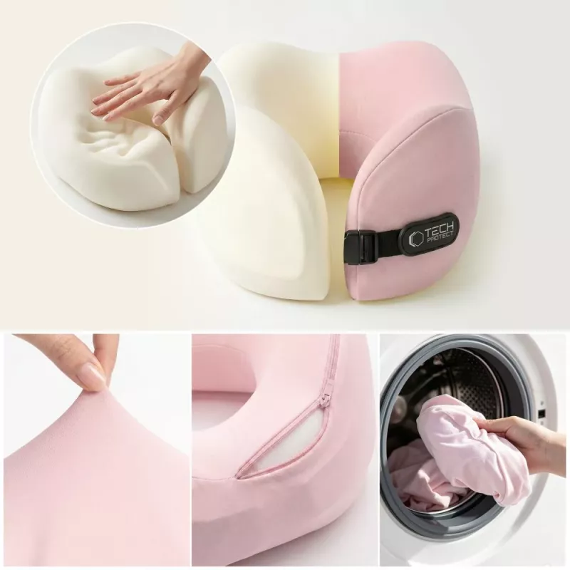 TECH-PROTECT COMFORTREST ALMOHADA DE VIAJE PARA EL CUELLO ROSA