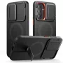 TECH-PROTECT Kevlar Aura Funda MagSafe para Samsung Galaxy A57, negro/naranja