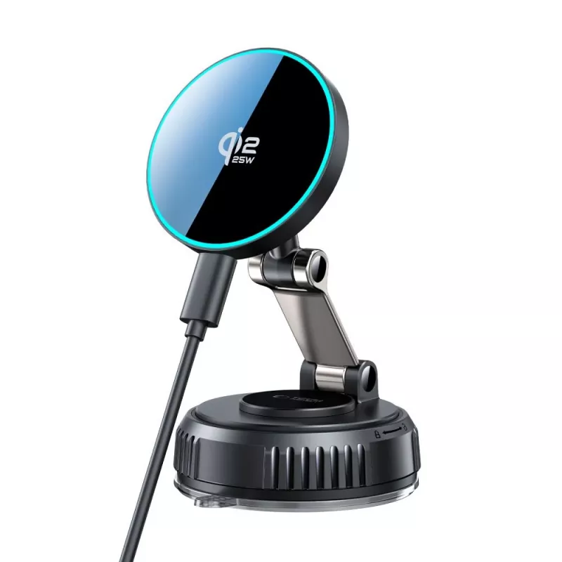 TECH-PROTECT V8 Soporte magnético MagSafe para parabrisas y salpicadero del coche, cargador inalámbrico 25 W Qi2.2, Negro