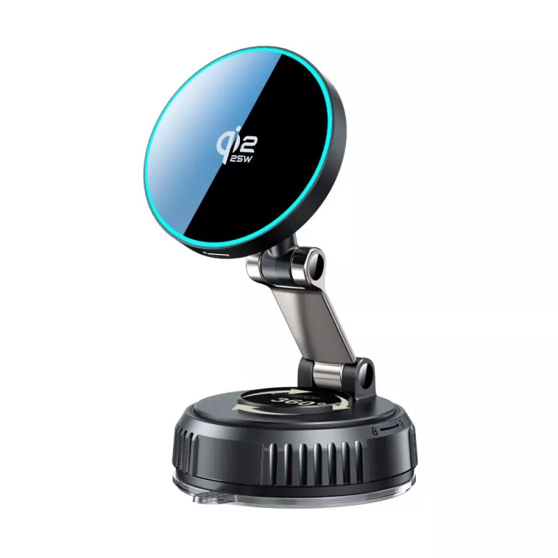 TECH-PROTECT V8 Soporte magnético MagSafe para parabrisas y salpicadero del coche, cargador inalámbrico 25 W Qi2.2, Negro