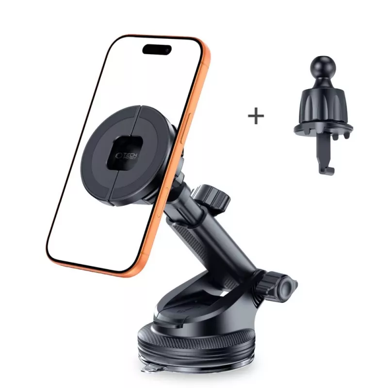 TECH-PROTECT N62 Soporte de coche 2 en 1 universal y magnético MagSafe para salpicadero y rejilla de ventilación Negro