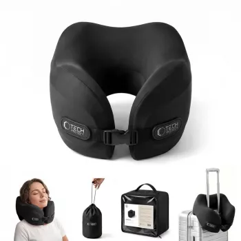 TECH-PROTECT COMFORTREST Almohada de viaje para el cuello NEGRO
