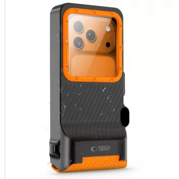 TECH-PROTECT IPX8 PRO Funda impermeable universal para buceo Negro/Naranja