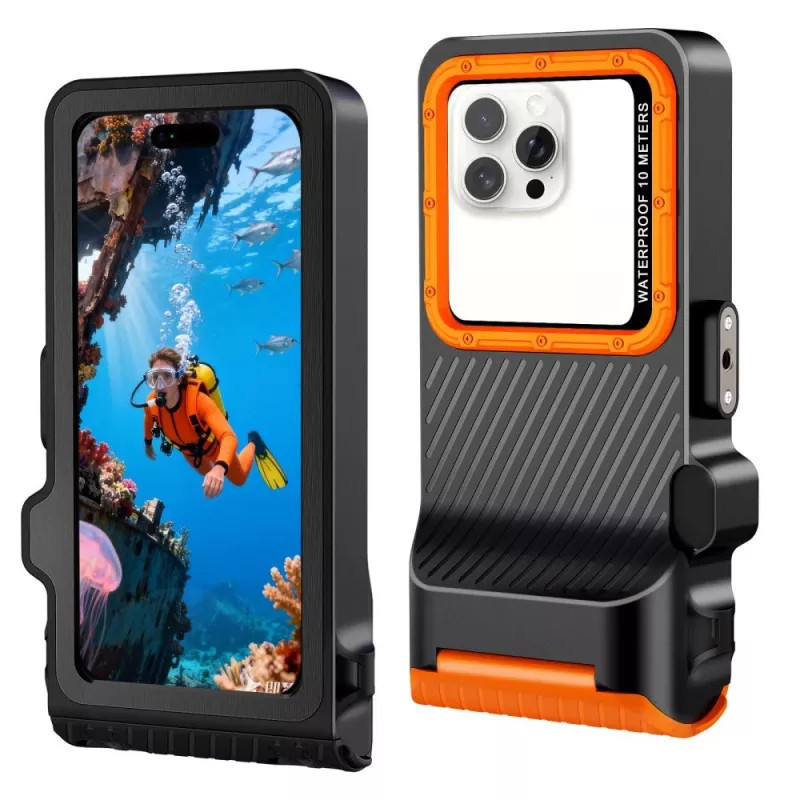 TECH-PROTECT IPX8 PRO Funda impermeable universal para buceo Negro/Naranja