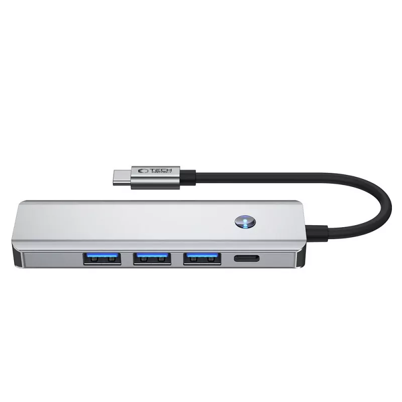 TECH-PROTECT HB01 HUB ADAPTADOR 5IN1 TYPE-C + USB3.0 + HDMI 4K 60HZ + PD100W GRIS ESPACIAL