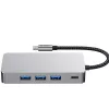 TECH-PROTECT HB05 Adaptador hub USB-C 9 en 1 con USB 2.0, USB 3.0, HDMI 4K 60Hz, SD/TF, PD 100W, RJ45 Gigabit Ethernet, Gris espacial