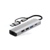 TECH-PROTECT HB03 Adaptador hub 5en1 Type-C + USB 2.0 + USB 3.0 + RJ45 Gris espacial