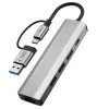 TECH-PROTECT HB03 Adaptador hub 5en1 Type-C + USB 2.0 + USB 3.0 + RJ45 Gris espacial