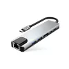 TECH-PROTECT HB02 Adaptador HUB 6 en 1 USB-C + USB 2.0 + USB 3.0 + HDMI 4K 30Hz + RJ45 + PD 100W Gris espacial