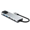 TECH-PROTECT HB02 Adaptador HUB 6 en 1 USB-C + USB 2.0 + USB 3.0 + HDMI 4K 30Hz + RJ45 + PD 100W Gris espacial