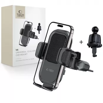 TECH-PROTECT V8 Soporte universal para CD y rejilla del coche Negro