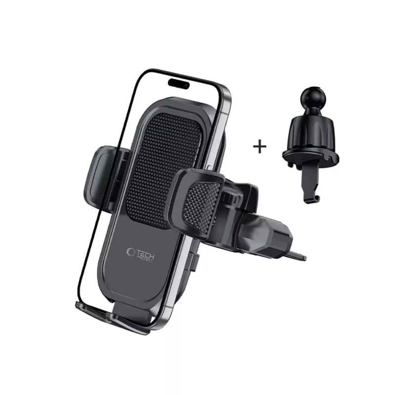 TECH-PROTECT V8 Soporte universal para CD y rejilla del coche Negro
