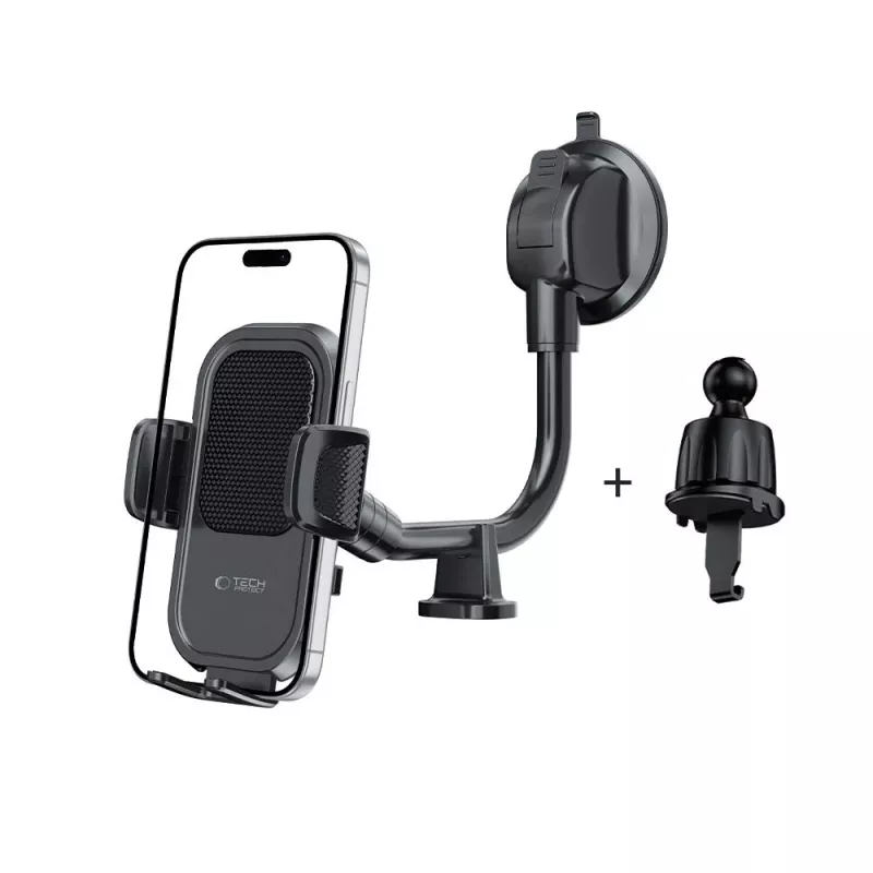 TECH-PROTECT V8 Soporte universal de brazo largo para salpicadero y parabrisas del coche Negro
