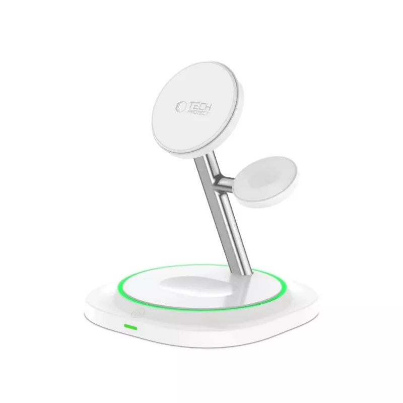 Tech-Protect QI15W-A46 Estación de carga inalámbrica MagSafe 3IN1 Blanca